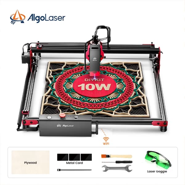ALGO DIY Laser Cutter, 400x400mm Gravyrområde, Kompatibel med LightBurn,DIY KIT 10W