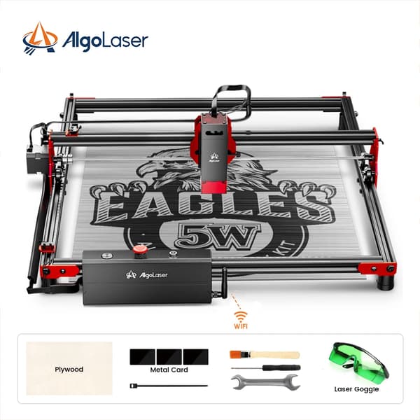 ALGO DIY Laser Cutter, 400x400mm Gravyrområde, Kompatibel med LightBurn,DIY KIT 5W