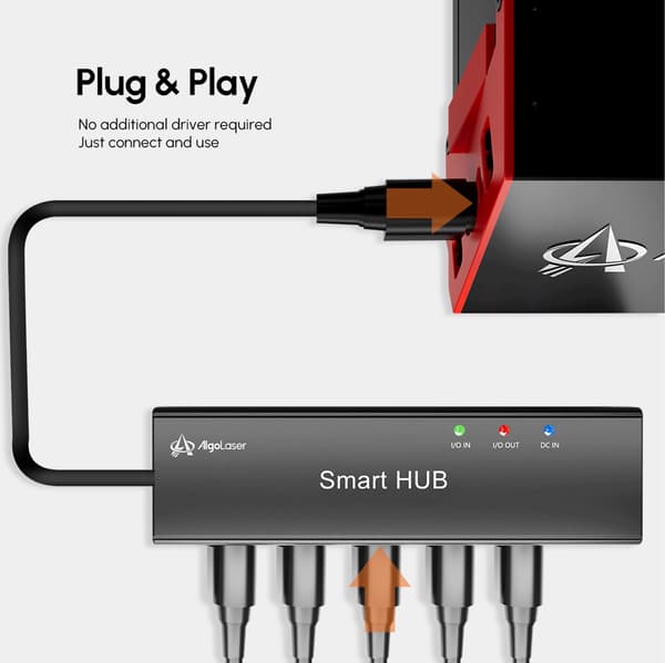 Algolaser Smart HUB, 5 Utgångsportar, Enkel Plug and Play,svart