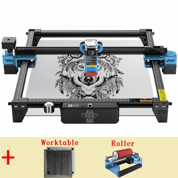 CNC Laser Gravemaskine, 300x300mm Graveringområde, Højhastighedsgravering, Kompatibel med Flere Software,80W TTS-10 PRO, Pakke 4, EU