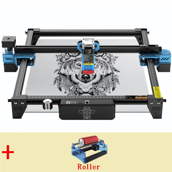 CNC Laserskärmaskin, 300x300mm Graveringsområde, Hög hastighet på gravering, Kompatibel med flera programvaror,80W TTS-10 PRO, Paket 2, EU