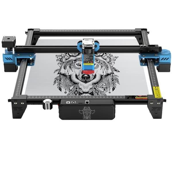 CNC Laserskärmaskin, 300x300mm Graveringsområde, Hög hastighet på gravering, Kompatibel med flera programvaror,80W TTS-10 PRO, Paket 2, EU