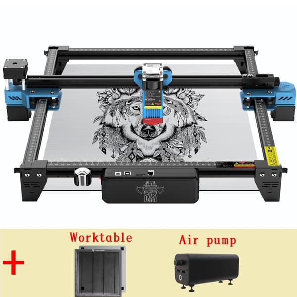 CNC-laserkone, 300x300mm kaiverrusalue, nopea kaiverrus, yhteensopiva useiden ohjelmistojen kanssa,80W TTS-10 PRO, Paketti 3, EU