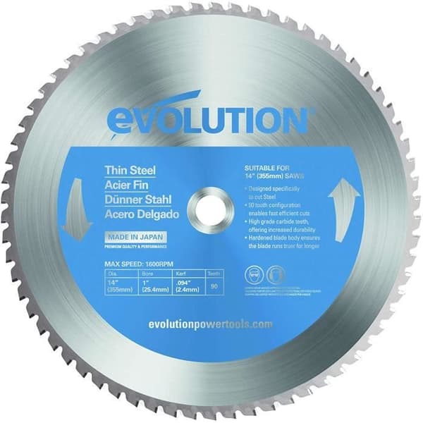 Evolution Power Tools Stål 355 mm tjocklek i stål Karbidblad, 0 V, Silver, 355 mm -
