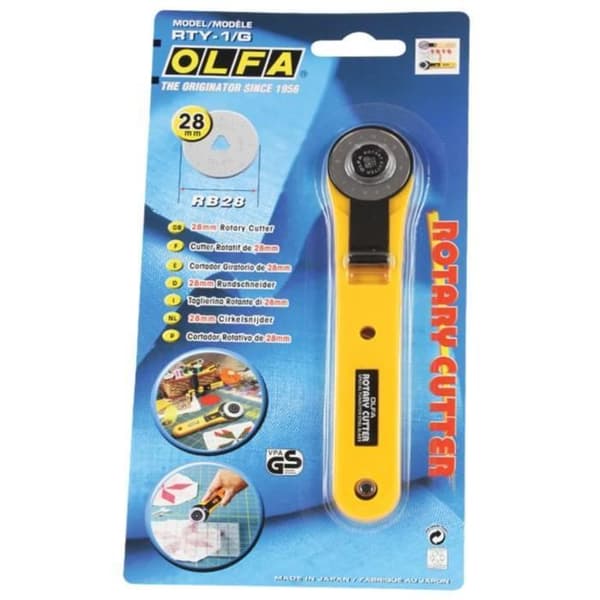 Rotary cutter - OLFA - RTY-1/G - 28mm - Ambidextrous - Precisionskärning