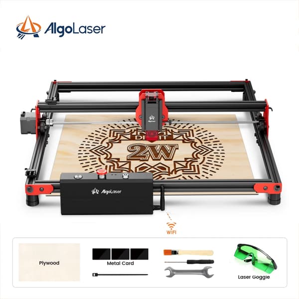 ALGO DIY Laser Cutter, 400x400mm Gravyrområde, Kompatibel med LightBurn,DIY KIT 2W