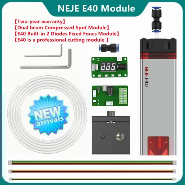 Lasermoduuli, 10W+ optinen teho, 0.06x0.06mm tarkennuskoko,E40 80W Moduuli