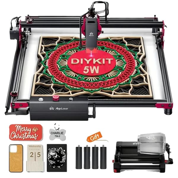 Algolaser Lasergraver, 5W Effekt, 400mm x 400mm Graveringområde,GØR DET SELV SÆT 2, 10W