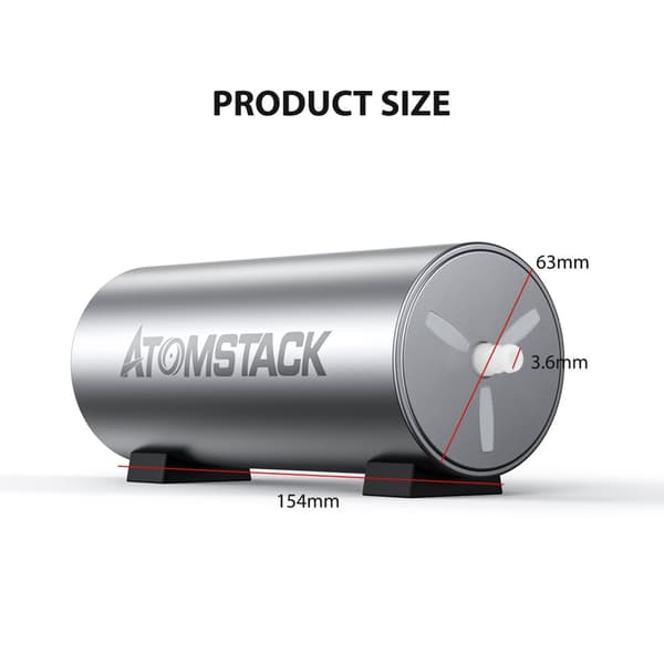 ATOMSTACK Air Assist Sæt, Justerbar Luftstrøm, Stille Drift, Nem Installation