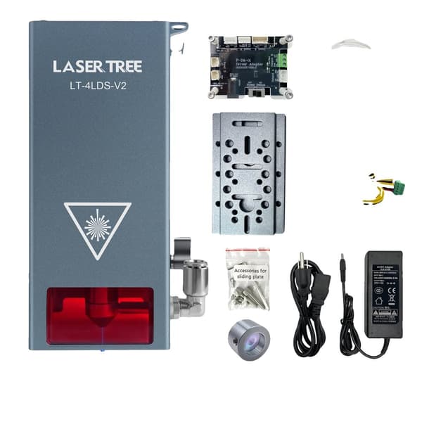 Laser Skæremodul, 20W Blåt Lys, Avanceret Køling og Luftassistance,EU Stik, 4LDS-V2 20W