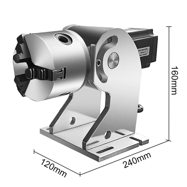 Rotaryakse til fiberlasermærkningsmaskine, 360° rotation, kompatibel med 5-80 mm objekter,Rotary