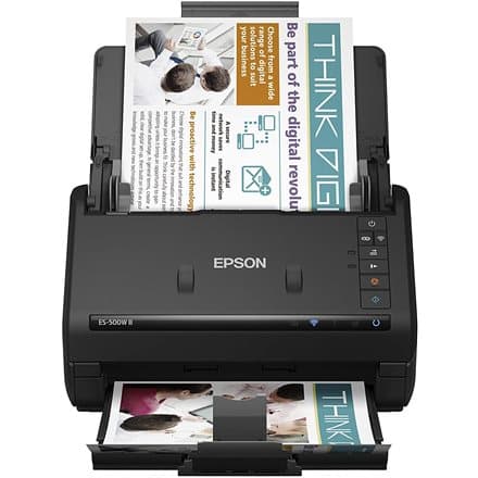 Scanner Portabil  EPSON ES-500WII, A4, Viteza de scanare duplex: 35ppm, Optiuni: , Conectivitate:USB|WiFi, Scanare ambele fete:Da, ADF:100coli(Timbru