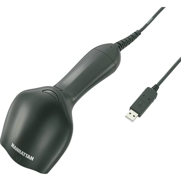 Manhattan 460835 USB-Kit Streckkodsskanner Kabelbunden 1D CCD Svart Hand-skanner USB