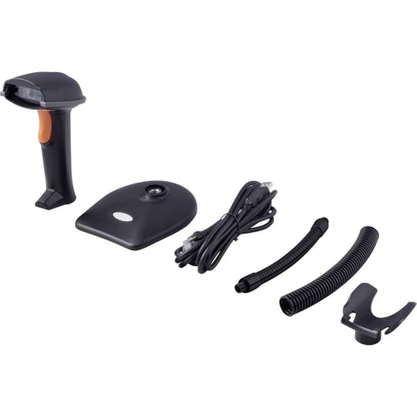 Renkforce 2D Streckkodsskanner Kabelbunden 1D, 2D Laser Svart Hand-skanner USB