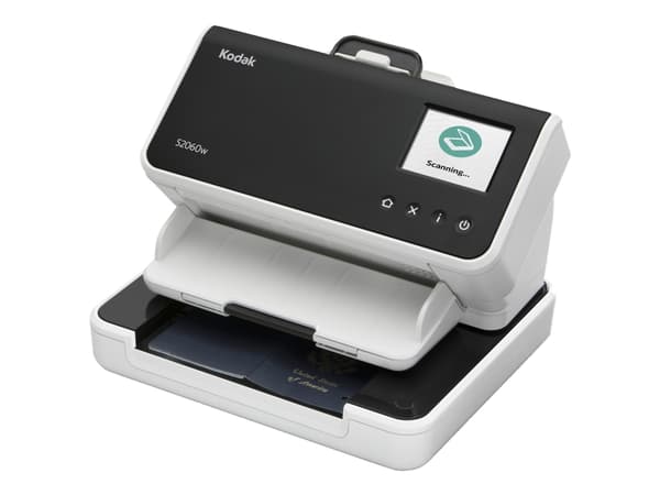 Kodak S2060w - Dokumentskanner - Dobbel CIS - 216 x 3000 mm - 600 dpi x 600 dpi - inntil 60 spm (mono) / inntil 60 spm (farge) - ADF (80 ark) - innti Sort, Hvit