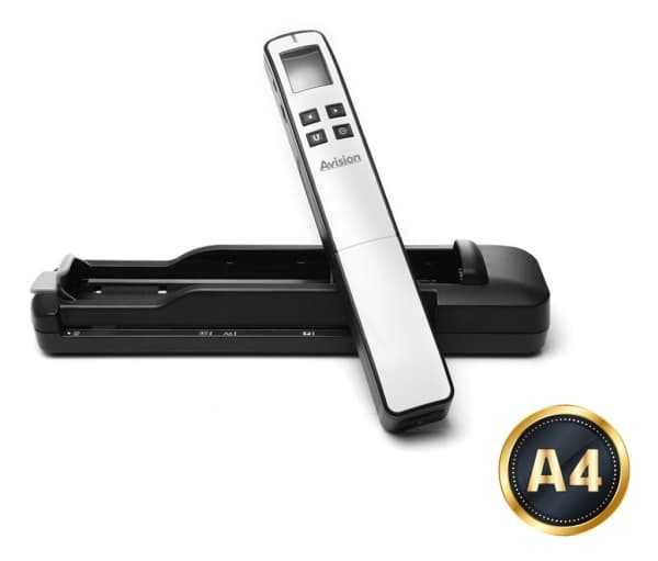 Avision 000-0783A-01G, 216 x 356 mm, 300 x 1200 dpi, 0,6 sek./side, Håndholdt scanner, Hvid, LCD