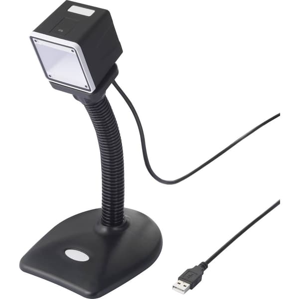 Renkforce RF-SBS-500 2D Streckkodsskanner Kabelbunden 1D, 2D Imager Svart Desktop-skanner USB-A