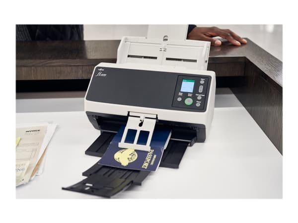 Ricoh fi-8170 - Dokumentskanner - Dobbel CIS - Dupleks - 216 x 355.6 mm - 600 dpi x 600 dpi - inntil 70 spm (mono) / inntil 70 spm (farge) - ADF (100 Sort, Grå