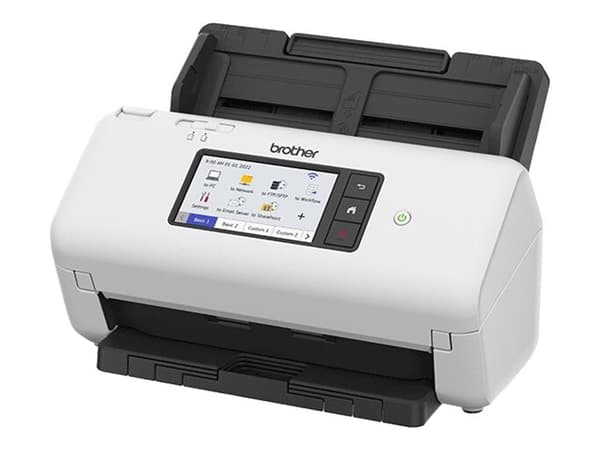 Brother ADS-4700W - Dokumentskanner - Dobbel CIS - Dupleks - A4 - 600 dpi x 600 dpi - inntil 40 spm (mono) / inntil 40 spm (farge) - ADF (80 ark) - i Sort, Hvit
