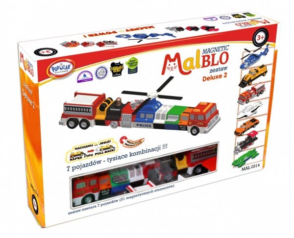 MALIK Set med magnetiska deluxe-fordon Malbo 2
