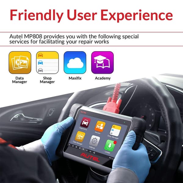 Autel MaxiPRO MP808 diagnostiske værktøjer med tovejskontrol OE-niveau OBD2 professionel bilscanner PK MK808