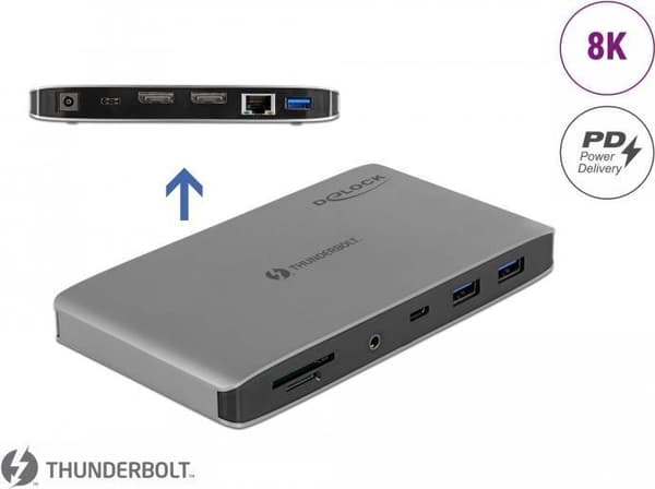 Delock - Dockingstation - Thunderbolt 3 - 2 x DP - GigE (87777)