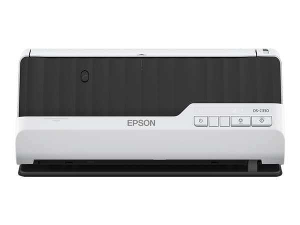 Epson DS-C330 - Arkmateskanner - Dupleks - A4/Legal - 600 dpi x 600 dpi - ADF (20 sider) - inntil 3500 skann pr. dag - USB 2.0 Sort, Hvit