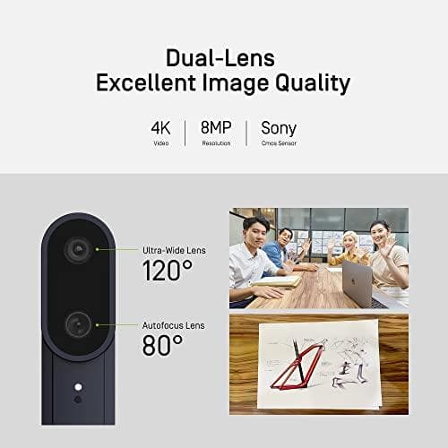 Ipevo Totem NX-120A dokumentkamera (3840x2160, dubbla objektiv, 8 MP, USB-C, integrerad AI) (5-904-B-08-00)