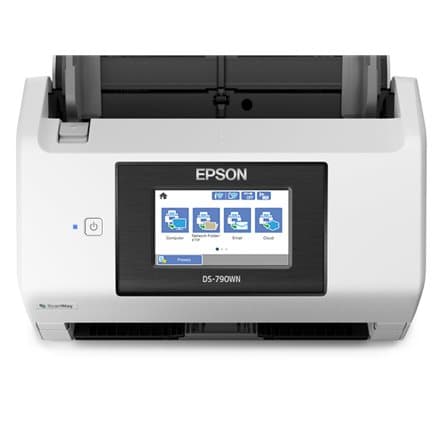 Scanner Portabil  EPSON DS-790WN, A4, Viteza de scanare duplex: 45ppm/90ipm, Optiuni: , Conectivitate:USB|Retea|WiFI, Scanare ambele fete:Da, ADF:(Tim Sort, Hvit