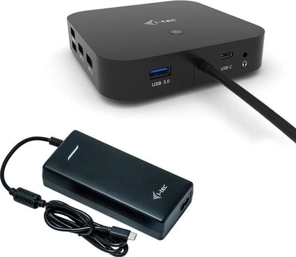 i-tec USB-C dockningsstation för två skärmar med 100 W effekt