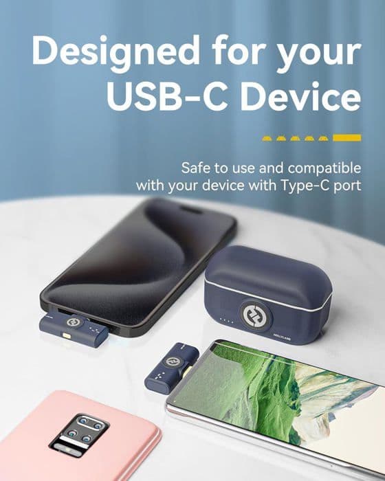Mikro krage - Hollyland - Lark M2 - USB-C - Bullerreducering - 30H batteritid