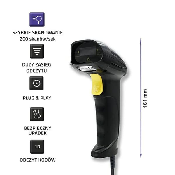 Bärbar Skanner Qoltec 50876