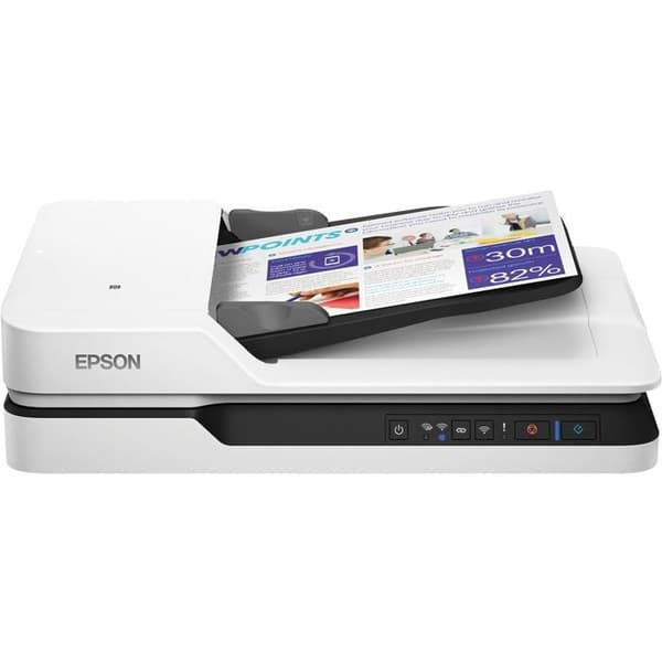 EPSON WorkForce DS-1660-W kontorsdokumentskanner - Vit - 25 sid/min - USB 3.0, Wi-Fi(n) Svart, Vit