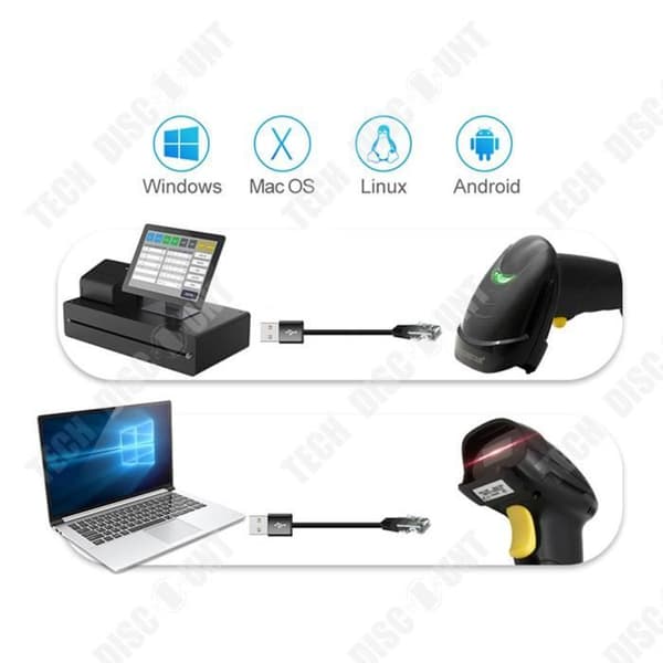 TD® trådbunden endimensionell handhållen streckkodsläsare med stor kapacitet USB-offlinelagring streckkodsläsare