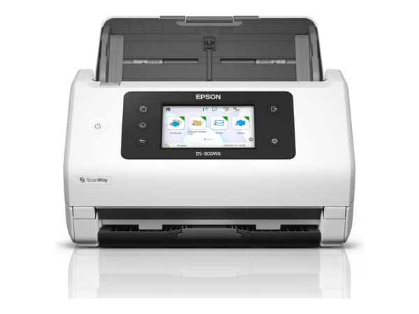 Epson WorkForce DS-800WN - Dokumentskanner - Dupleks - A4/Legal - 600 dpi x 600 dpi - inntil 50 spm (mono) / inntil 50 spm (farge) - ADF (100 ark) - Hvit