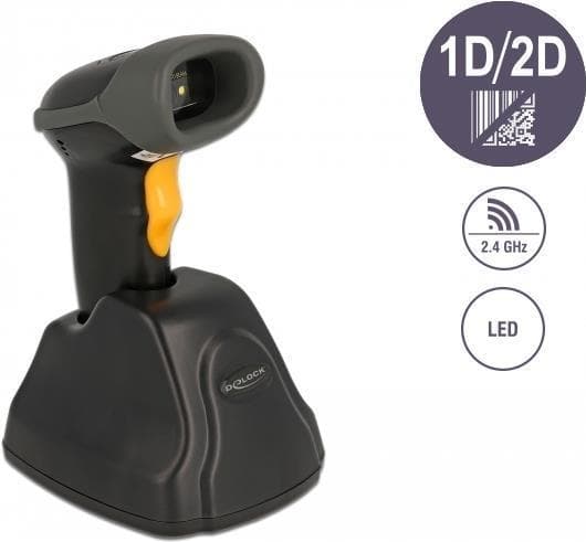 Delock - streckkodsläsare - bärbar - 200 skanningar/sek. - avkodad - RF(2,4GHz) (90518)
