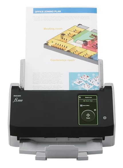 Ricoh fi-8040 ADF + Manuell matningsskanner 600 x 600 DPI A4 Svart, Grå