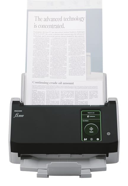 Ricoh fi-8040 ADF + Manuell matningsskanner 600 x 600 DPI A4 Svart, Grå Svart, Grå