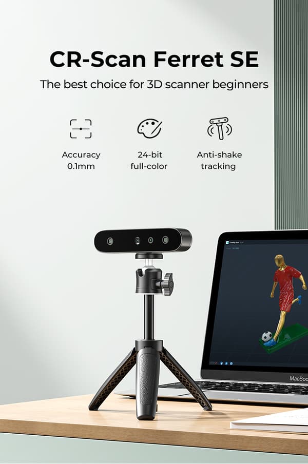 3D-skanner, 0,1 mm noggrannhet, 30 fps skanningshastighet