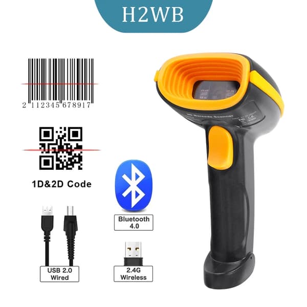 Streckkodsläsare, Trådbunden/trådlös anslutning, 2D-skanning, H2WB 2D Bluetooth