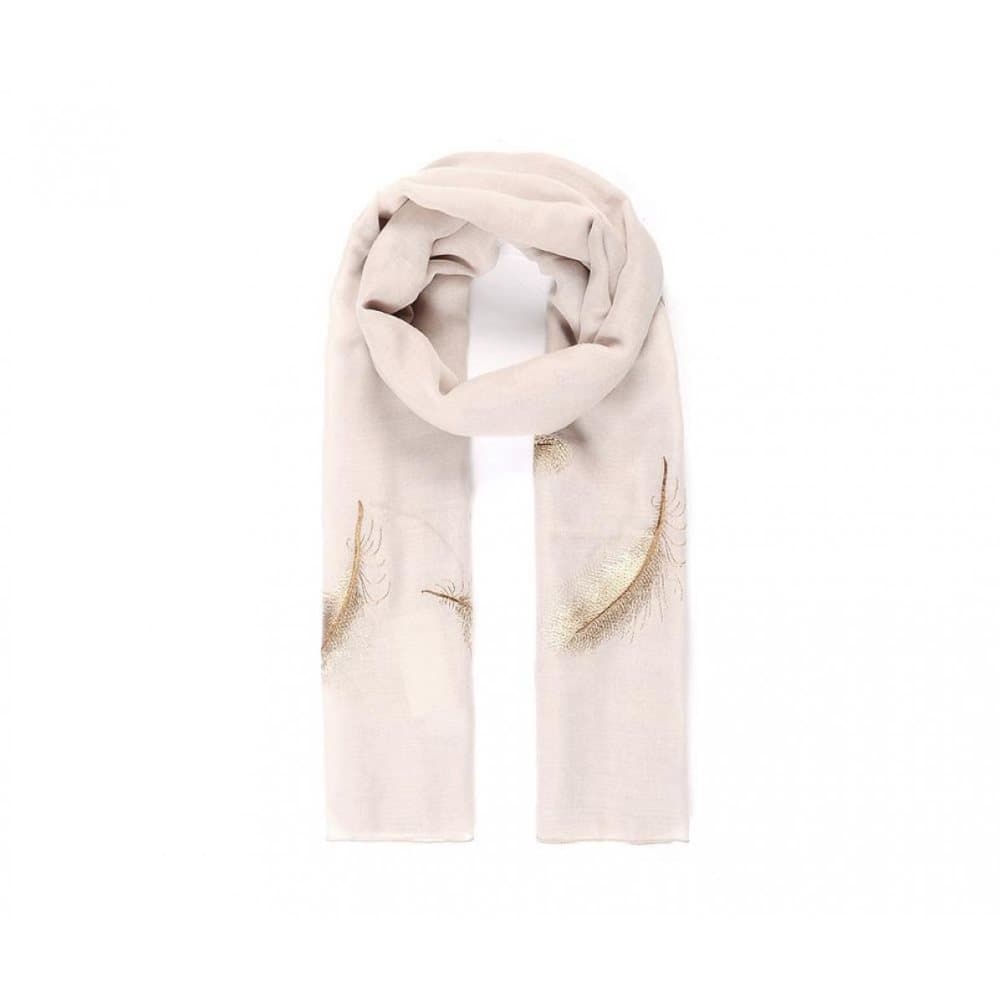 Intrigue Womens/Ladies Feather Embroidered Scarf