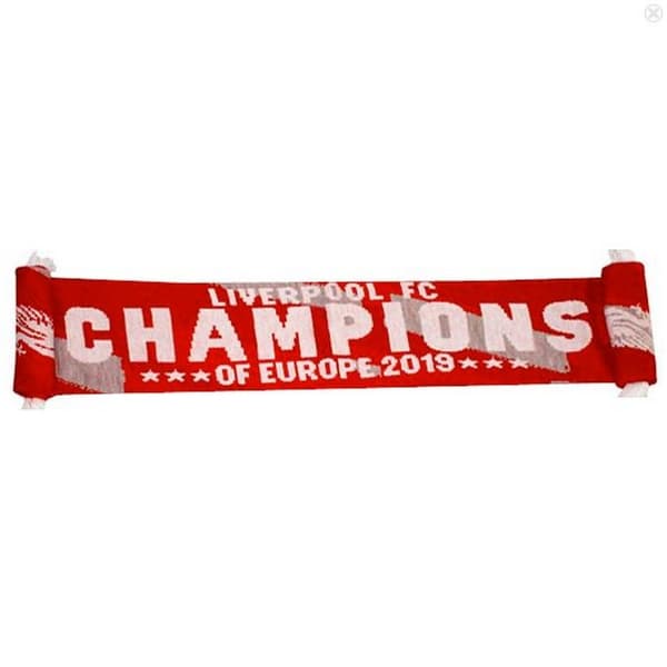 Liverpool FC Champions Of Europe 2019 Scarf Red/White One Size