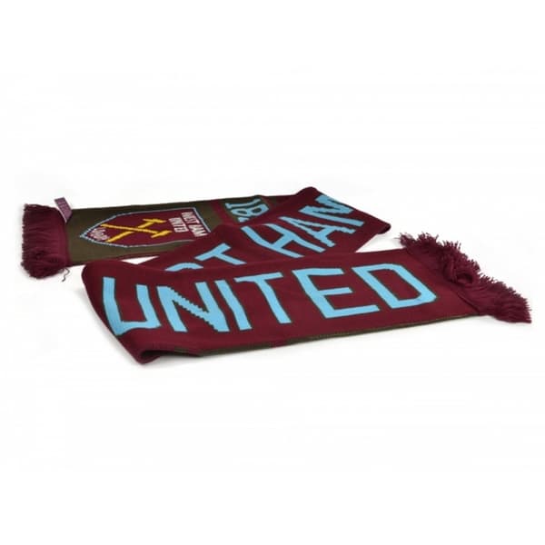 West Ham FC Official Football Jacquard Nero Design Scarf Claret/Blue One Size