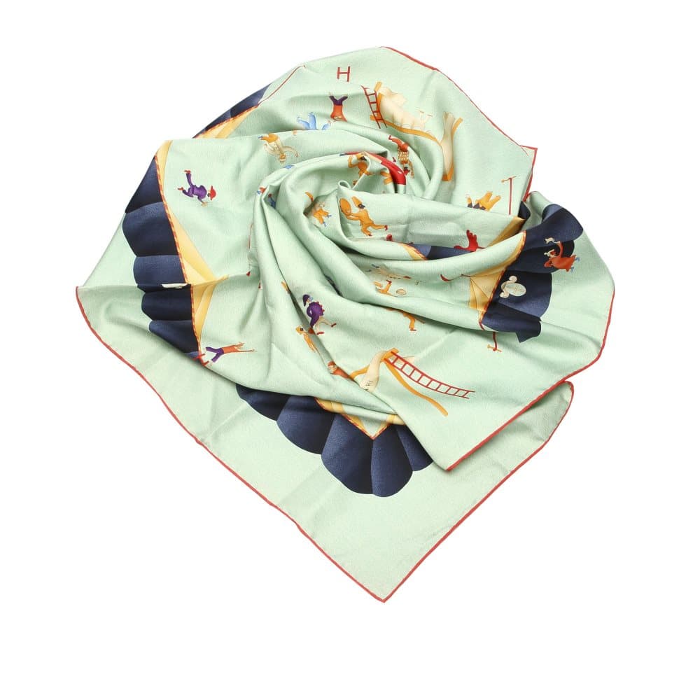 Bvlgari Printed Silk Scarf Green
