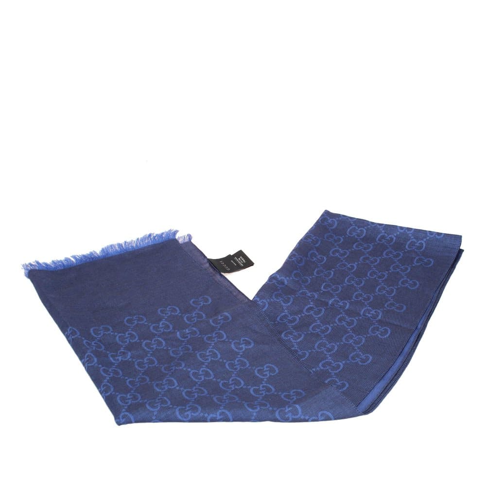 Gucci GG Wool Scarf Blue