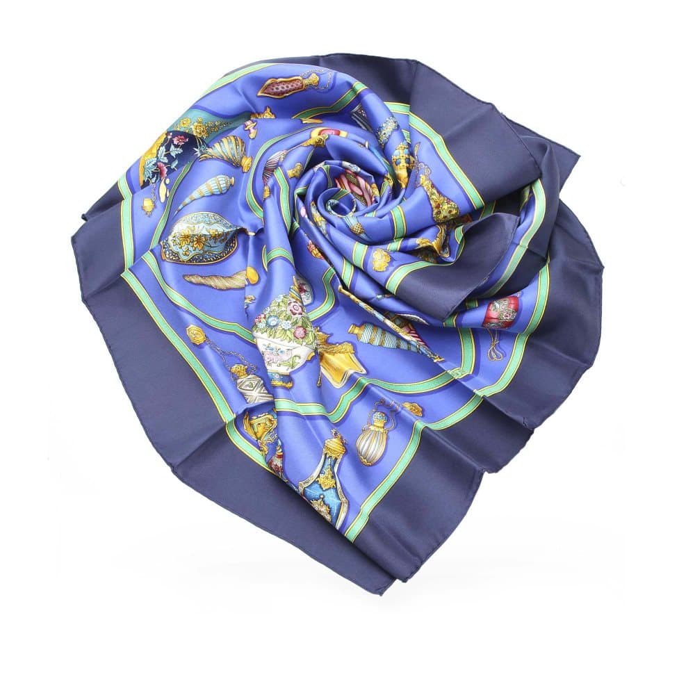 Hermes QuImport le Flacon Silk Scarf Blue