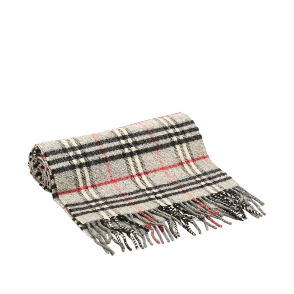 Burberry House Check Wool Scarf Gray