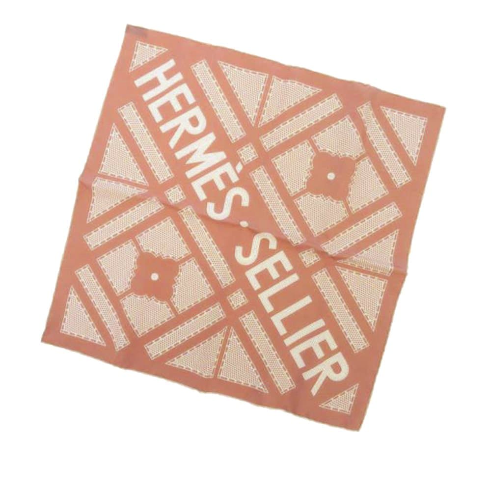 Hermes Sellier Silk Scarf Pink