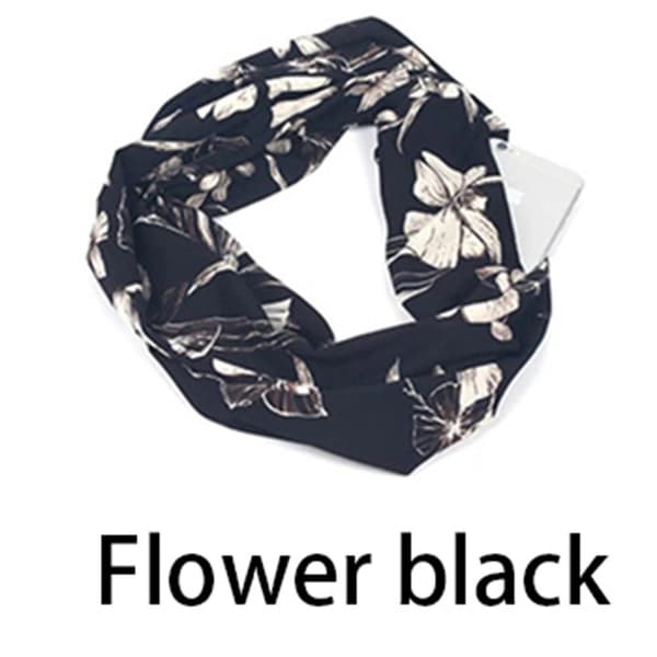 Bekväm Exklusiv Tunn Ringhalsduk Svart Svart, Blommor