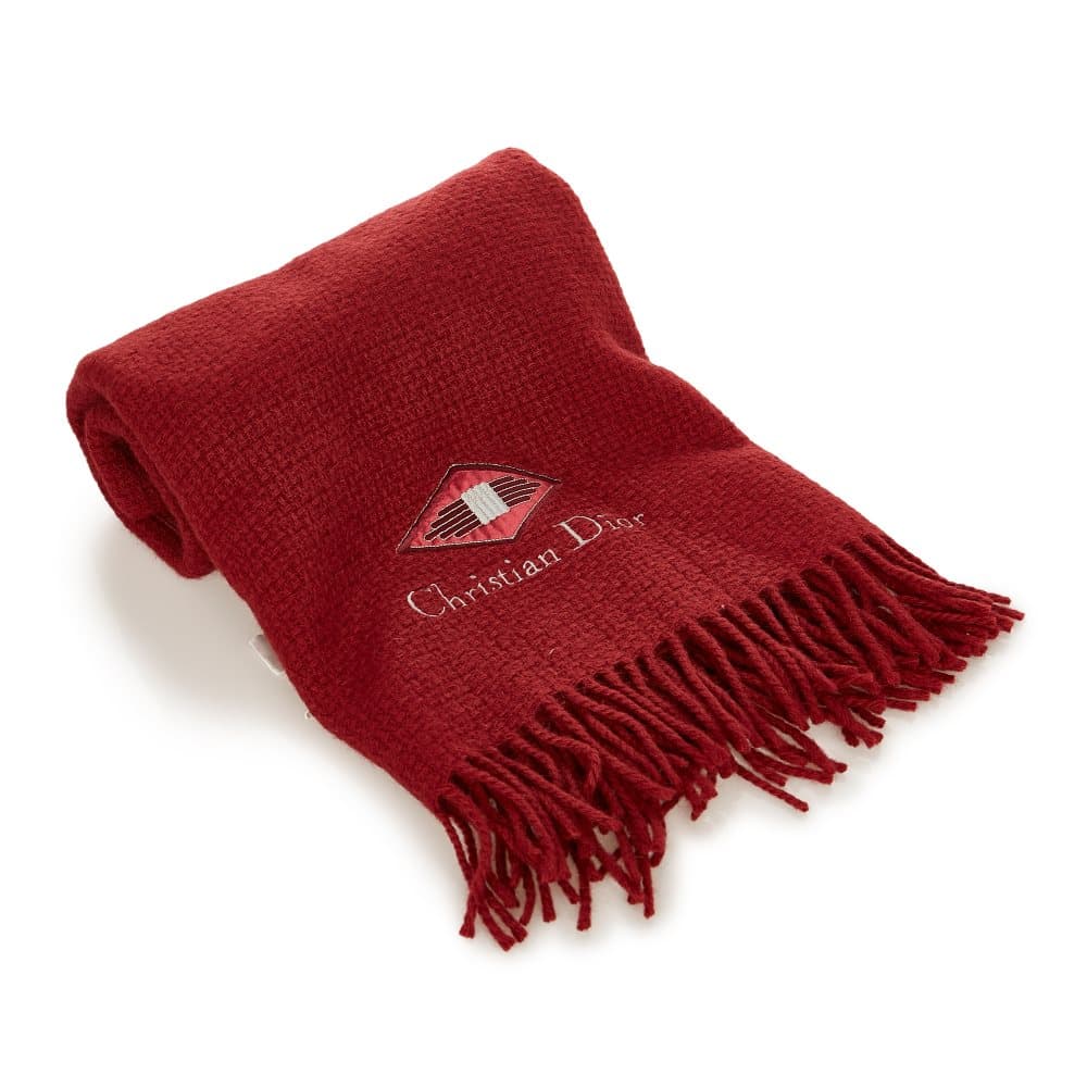 Pre-owned Dior Printed Wool Scarf Red